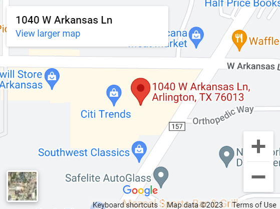 A map of the location of 1 0 4 0 w arkansas ln.